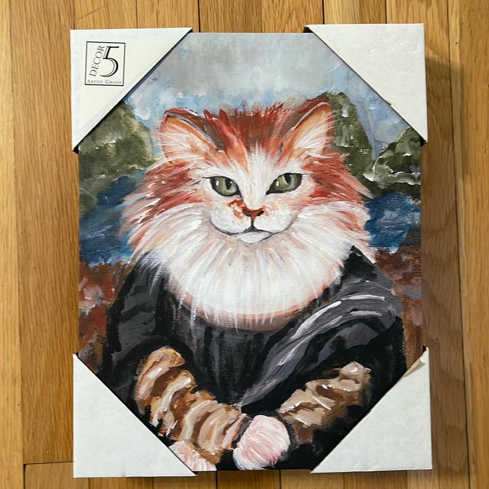 Cat Portrait Painting Print on Canvas